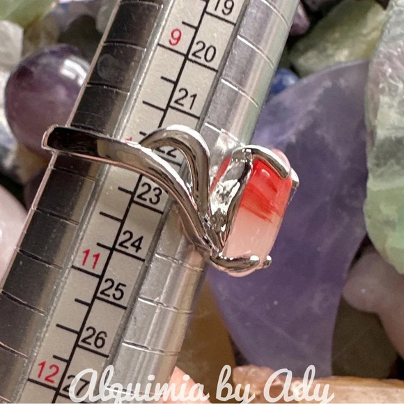COPY - White and red crazy lace agate ring/happy ring/protection for Aries - Picture 3 of 12